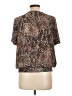 Charming Charlie 100% Polyester Animal Print Brown Short Sleeve Blouse Size L - photo 2