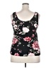 Full Circle Collection Floral Black Tank Top Size 2X - photo 2