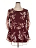SeSe Code Burgundy 3/4 Sleeve Blouse Size 2X - photo 1