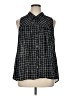 Zenobia Tweed Black Sleeveless Button-Down Shirt Size XL - photo 1
