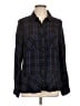 CAbi 100% Rayon Plaid Black Long Sleeve Button-Down Shirt Size L - photo 1