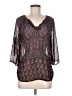 Fun2Fun 100% Polyester Black 3/4 Sleeve Blouse Size M (estimated) - photo 1