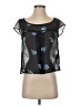 Hollister 100% Polyester Black Short Sleeve Blouse Size S - photo 1
