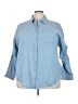 Torrid 100% Cotton Blue 3/4 Sleeve Button-Down Shirt Size 2X Plus (2) - photo 1