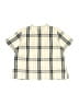 Bonpoint 100% Cotton Plaid Ivory Short Sleeve Button-Down Shirt Size 3 - photo 2