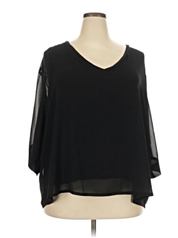 Aqua 3/4 Sleeve Blouse (view 1)
