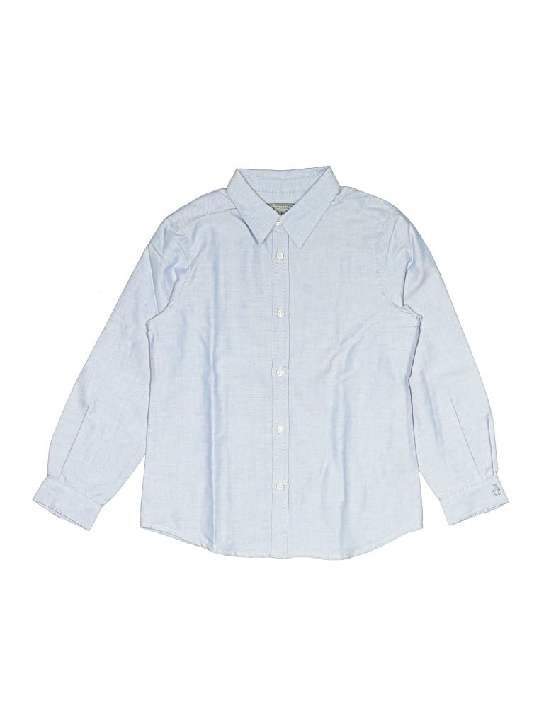 Pre-owned Bonpoint Kids' Long Sleeve Button Down Shirt In Blue