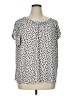 H&M Animal Print Silver Short Sleeve Blouse Size XL - photo 1