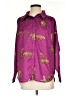 Jodifl 100% Polyester Animal Print Purple Long Sleeve Blouse Size S - photo 1