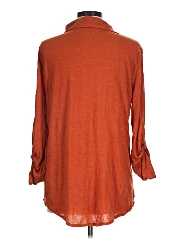 Pleats Collection 3/4 Sleeve Button-Down Shirt (view 2)