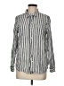 Lucky Brand Stripes Silver Long Sleeve Button-Down Shirt Size M - photo 1