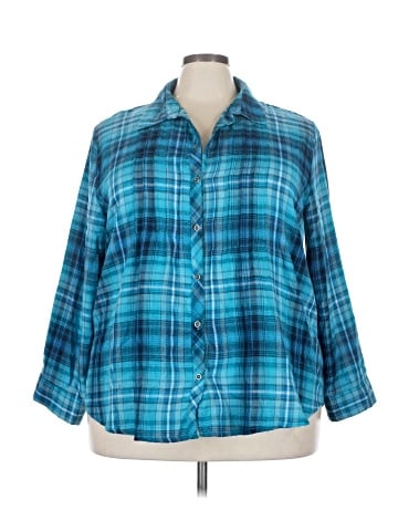 N Touch 3/4 Sleeve Button-Down Shirt (view 1)