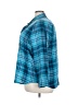 N Touch Plaid Teal Blue 3/4 Sleeve Button-Down Shirt Size 2X - photo 5
