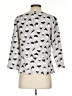 Banana Republic 100% Polyester Print Gray 3/4 Sleeve Blouse Size XS - photo 2