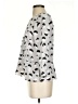 Banana Republic 100% Polyester Print Gray 3/4 Sleeve Blouse Size XS - photo 5