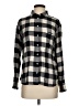 Treasure & Bond Checkered-gingham Black Long Sleeve Button-Down Shirt Size S - photo 1