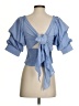Do & Be 100% Polyester Blue Short Sleeve Blouse Size S - photo 2
