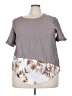 Shein Curve Gray Short Sleeve Blouse Size 2X - photo 1