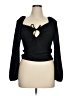 Spring & Mercer Solid Black Long Sleeve Top Size XL - photo 1