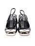 Prada 100% Leather Black Leather Cap Toe Slingback Block Heels Size EU 37 - photo 2
