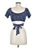 Lyaner 100% Rayon Blue Short Sleeve Top Size M - photo 2
