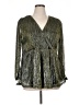 Roaman's Metallic Green Long Sleeve Blouse Size 14 (M) - photo 1