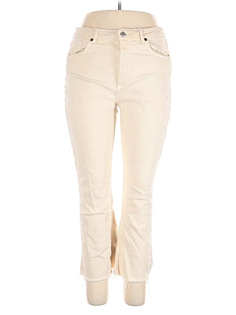 Pre-owned Zara Jeans In Ivory