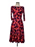 Leota Print Red Casual Dress Size L - photo 1