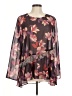LOGO by Lori Goldstein 100% Polyester Brown Long Sleeve Blouse Size M - photo 1