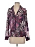 Express 100% Polyester Floral Purple Long Sleeve Blouse Size S - photo 1