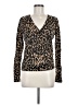 Halogen Animal Print Brown Long Sleeve Henley Size M - photo 1