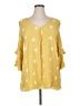 Misia 100% Rayon Yellow 3/4 Sleeve Blouse Size 1X - photo 1