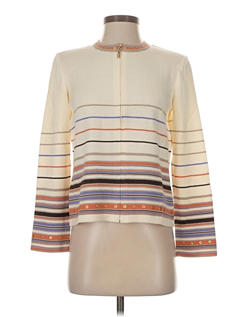 Pre-owned St John Wool Coat In Ivory