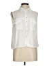 Sim & Sam 100% Rayon Ivory Sleeveless Button-Down Shirt Size M - photo 1
