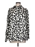 Zara Animal Print Silver Long Sleeve Blouse Size L - photo 1