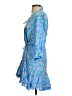 AaKaa 100% Rayon Paisley Blue Cocktail Dress Size XS - photo 5