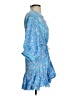AaKaa 100% Rayon Paisley Blue Cocktail Dress Size XS - photo 4