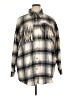 Haptics 100% Polyester Plaid Gray Long Sleeve Blouse Size 1X - photo 1