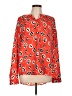 Juicy Couture 100% Polyester Print Orange Long Sleeve Blouse Size L - photo 1