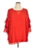 Fever 100% Polyester Orange 3/4 Sleeve Blouse Size 1X - photo 1