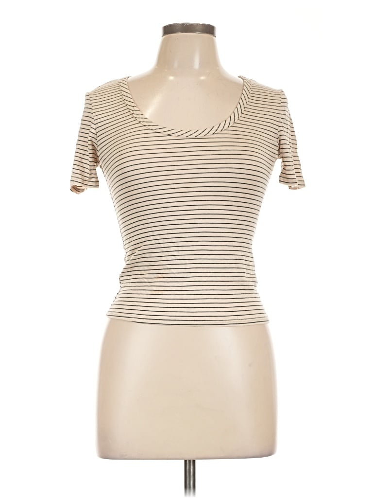 Pre-owned Olivia Rae Short Sleeve Turtleneck In Ivory