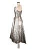Mac Duggal Metallic Silver Cocktail Dress Size 8 - photo 5