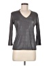 Soft Works Metallic Gray 3/4 Sleeve Top Size M - photo 1