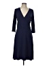 Leota Solid Blue Casual Dress Size L - photo 1