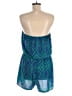 I Love H81 100% Polyester Argyle Teal Blue Romper Size L - photo 2