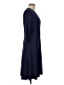 Leota Solid Blue Casual Dress Size L - photo 4