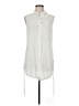 J Valdi Ivory White Sleeveless Button-Down Shirt Size M - photo 1