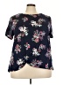 Wallflower Floral Blue Short Sleeve Blouse Size 3X - photo 1
