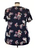 Wallflower Floral Blue Short Sleeve Blouse Size 3X - photo 2