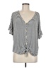 ee:some Stripes Gray Short Sleeve Top Size M - photo 1